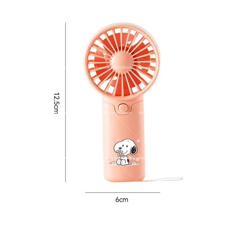 Kawaii Snoopys Portable Fan Convenient Small Fan Summer Pocket Hand-held Fans Lightweight Handheld Mini Fan Air Coolers Gift