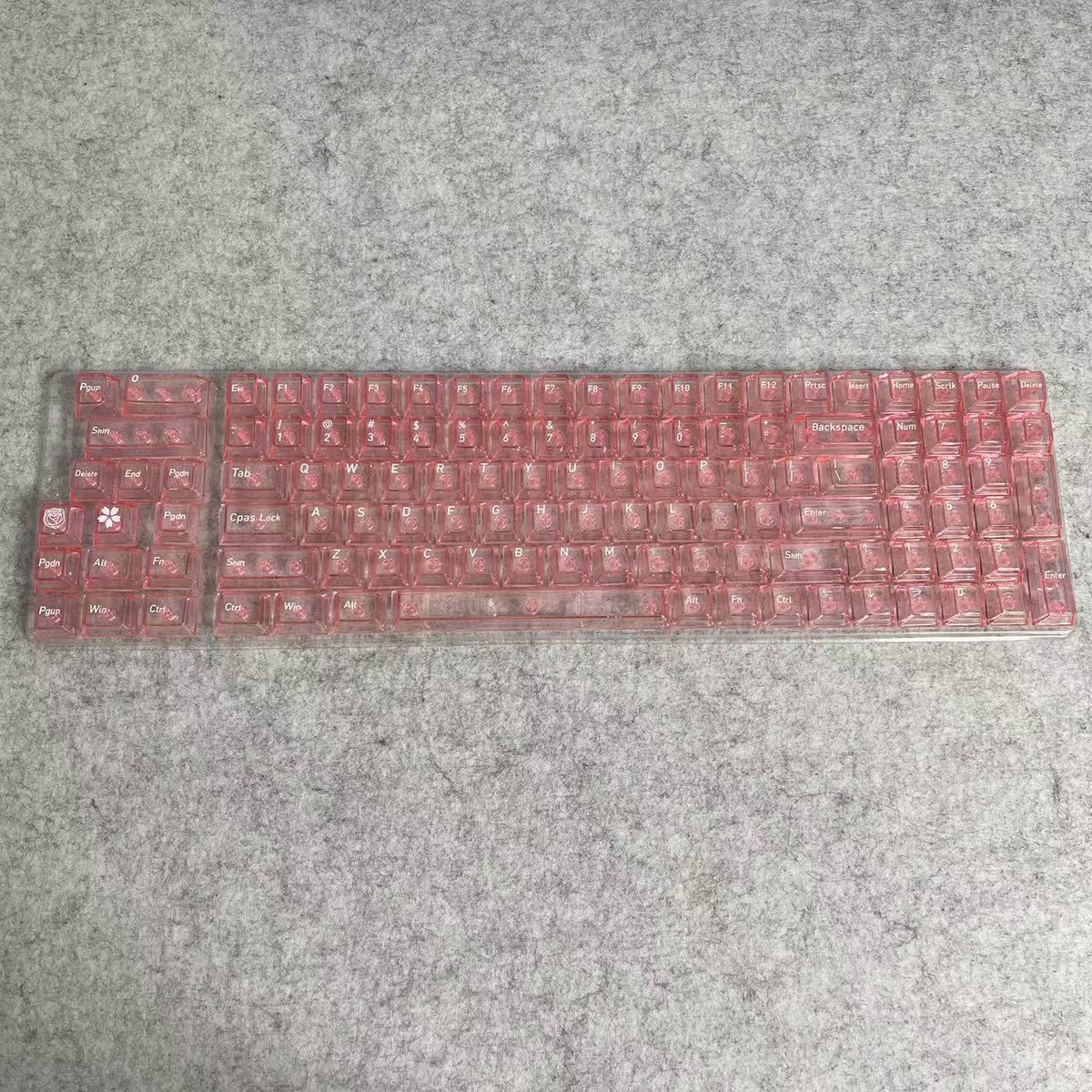 Wholesale 115-Key Four-Sided Transparent Keycaps, Customized Original Height Mda High Aesthetic Cross-Axis Translucent Keycaps