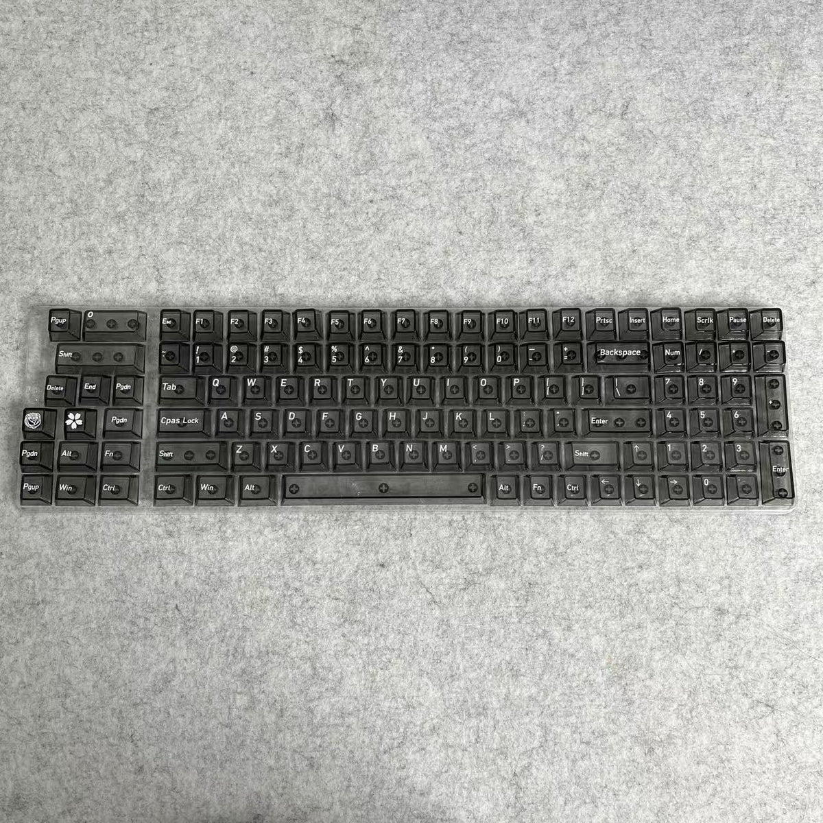 Wholesale 115-Key Four-Sided Transparent Keycaps, Customized Original Height Mda High Aesthetic Cross-Axis Translucent Keycaps