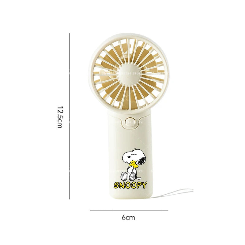 Kawaii Snoopys Portable Fan Convenient Small Fan Summer Pocket Hand-held Fans Lightweight Handheld Mini Fan Air Coolers Gift