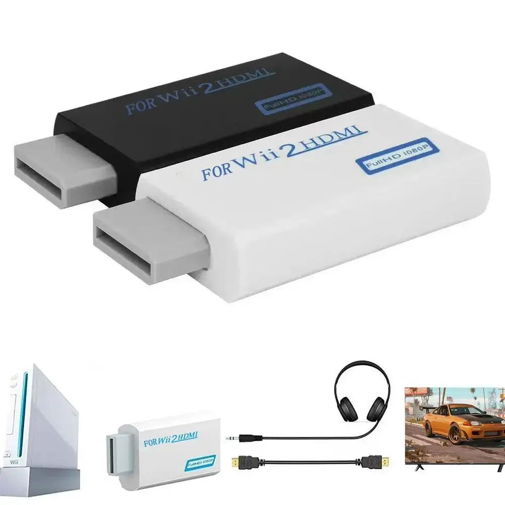High Definition TV Wii HDMI Adapter, Compatible With Monitors and Projectors, Supports NTSC/PAL 480i/480p/576i/720p/1080p