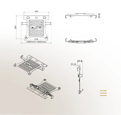 2 in 1 NB NEW F80 + FP-2 for 17-30' Monitor + 10'-17' Laptop Desktop Holder Notebook Computer Mount Stand Laptop Clamp
