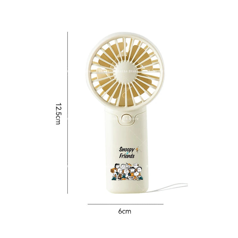 Kawaii Snoopys Portable Fan Convenient Small Fan Summer Pocket Hand-held Fans Lightweight Handheld Mini Fan Air Coolers Gift