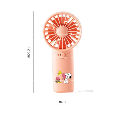 Kawaii Snoopys Portable Fan Convenient Small Fan Summer Pocket Hand-held Fans Lightweight Handheld Mini Fan Air Coolers Gift