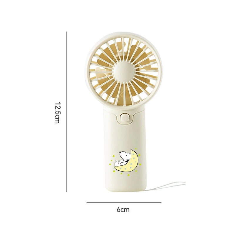 Kawaii Snoopys Portable Fan Convenient Small Fan Summer Pocket Hand-held Fans Lightweight Handheld Mini Fan Air Coolers Gift