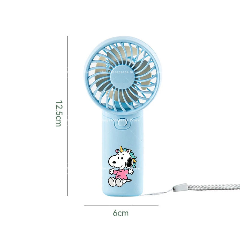 Kawaii Snoopys Portable Fan Convenient Small Fan Summer Pocket Hand-held Fans Lightweight Handheld Mini Fan Air Coolers Gift