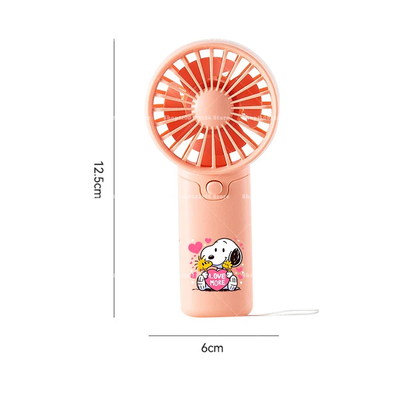 Kawaii Snoopys Portable Fan Convenient Small Fan Summer Pocket Hand-held Fans Lightweight Handheld Mini Fan Air Coolers Gift