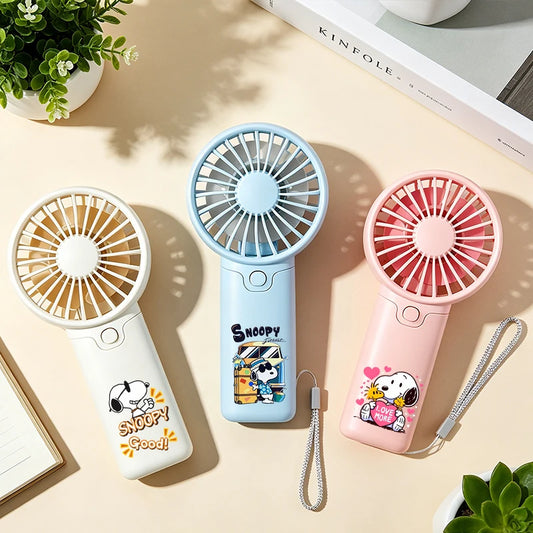 Kawaii Snoopys Portable Fan Convenient Small Fan Summer Pocket Hand-held Fans Lightweight Handheld Mini Fan Air Coolers Gift