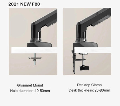 2 in 1 NB NEW F80 + FP-2 for 17-30' Monitor + 10'-17' Laptop Desktop Holder Notebook Computer Mount Stand Laptop Clamp