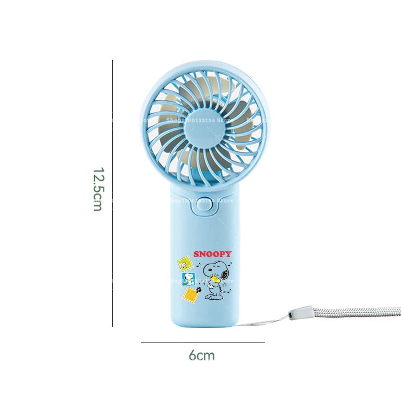 Kawaii Snoopys Portable Fan Convenient Small Fan Summer Pocket Hand-held Fans Lightweight Handheld Mini Fan Air Coolers Gift