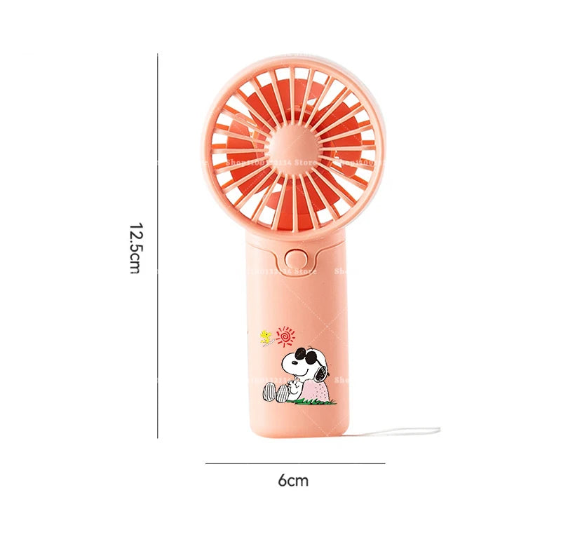 Kawaii Snoopys Portable Fan Convenient Small Fan Summer Pocket Hand-held Fans Lightweight Handheld Mini Fan Air Coolers Gift