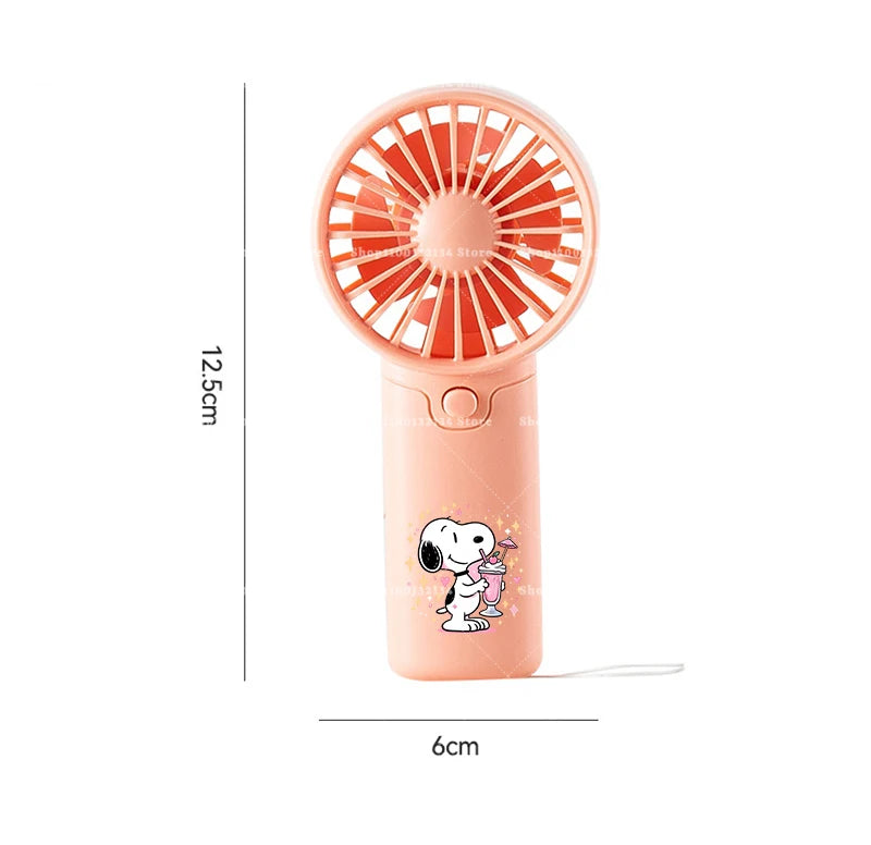Kawaii Snoopys Portable Fan Convenient Small Fan Summer Pocket Hand-held Fans Lightweight Handheld Mini Fan Air Coolers Gift