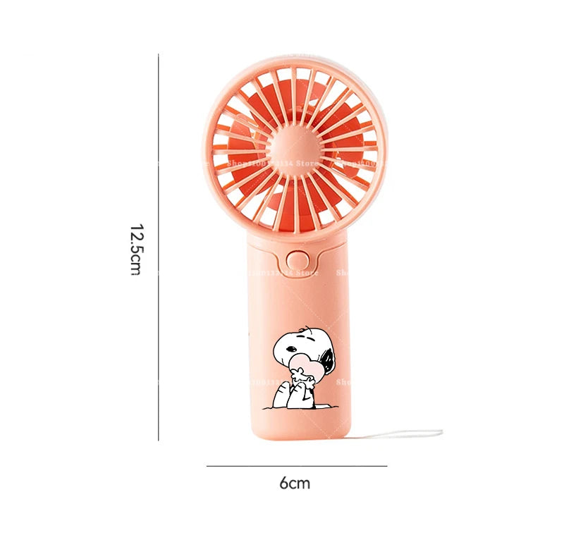 Kawaii Snoopys Portable Fan Convenient Small Fan Summer Pocket Hand-held Fans Lightweight Handheld Mini Fan Air Coolers Gift