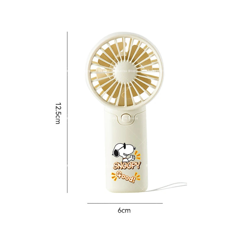 Kawaii Snoopys Portable Fan Convenient Small Fan Summer Pocket Hand-held Fans Lightweight Handheld Mini Fan Air Coolers Gift