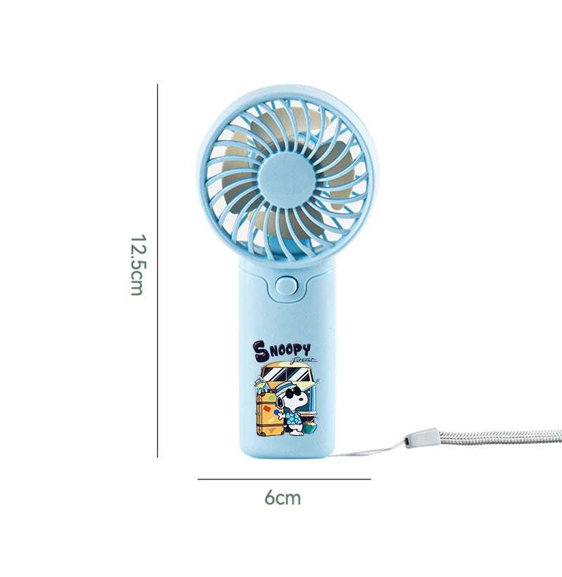 Kawaii Snoopys Portable Fan Convenient Small Fan Summer Pocket Hand-held Fans Lightweight Handheld Mini Fan Air Coolers Gift