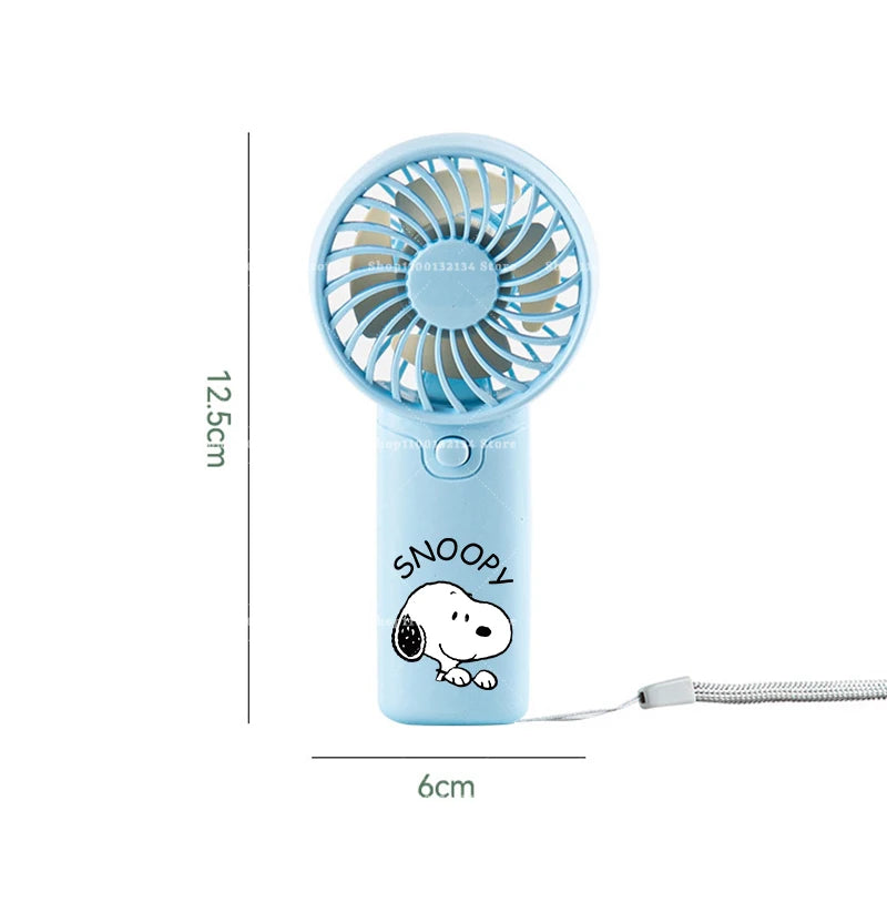 Kawaii Snoopys Portable Fan Convenient Small Fan Summer Pocket Hand-held Fans Lightweight Handheld Mini Fan Air Coolers Gift