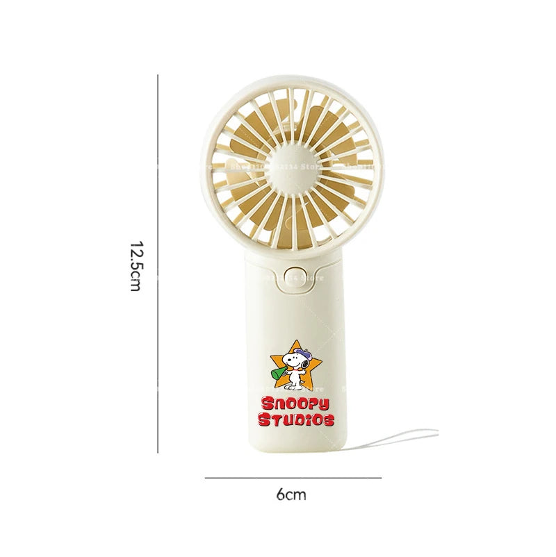 Kawaii Snoopys Portable Fan Convenient Small Fan Summer Pocket Hand-held Fans Lightweight Handheld Mini Fan Air Coolers Gift