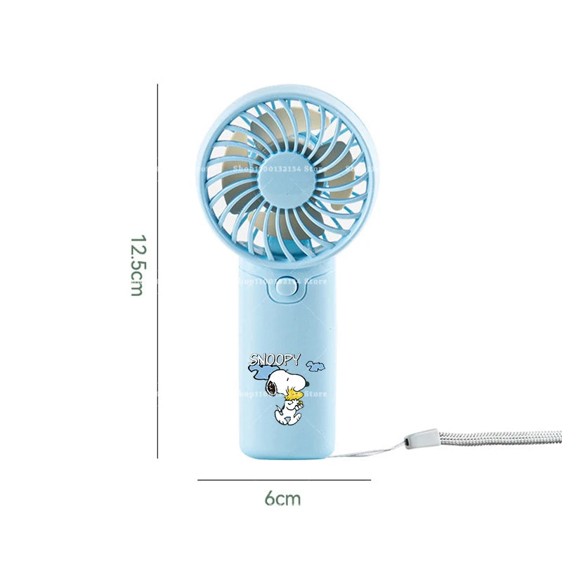 Kawaii Snoopys Portable Fan Convenient Small Fan Summer Pocket Hand-held Fans Lightweight Handheld Mini Fan Air Coolers Gift