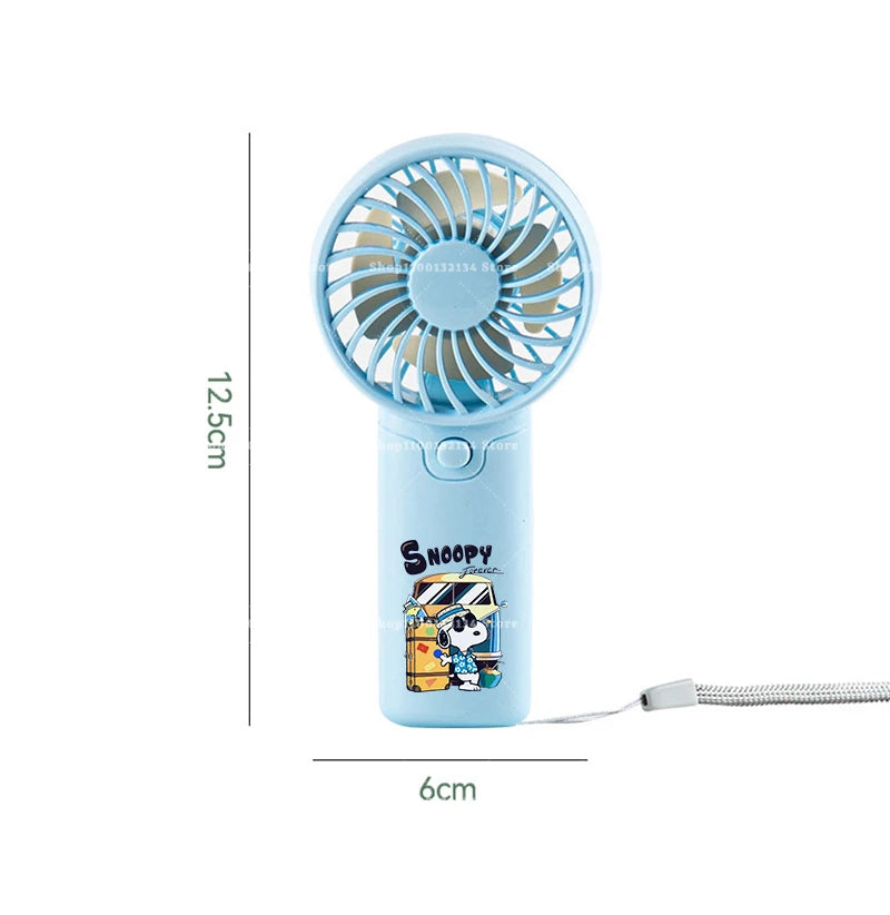 Kawaii Snoopys Portable Fan Convenient Small Fan Summer Pocket Hand-held Fans Lightweight Handheld Mini Fan Air Coolers Gift