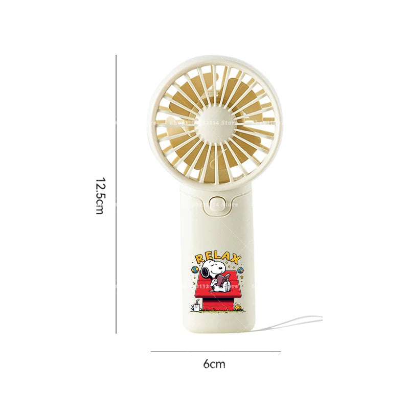 Kawaii Snoopys Portable Fan Convenient Small Fan Summer Pocket Hand-held Fans Lightweight Handheld Mini Fan Air Coolers Gift