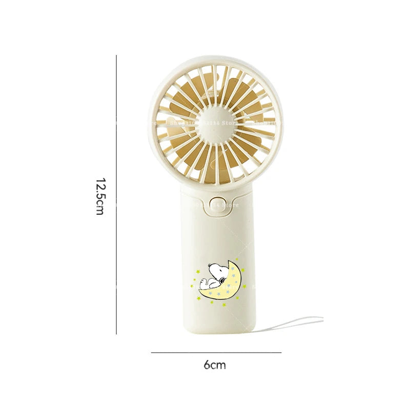 Kawaii Snoopys Portable Fan Convenient Small Fan Summer Pocket Hand-held Fans Lightweight Handheld Mini Fan Air Coolers Gift