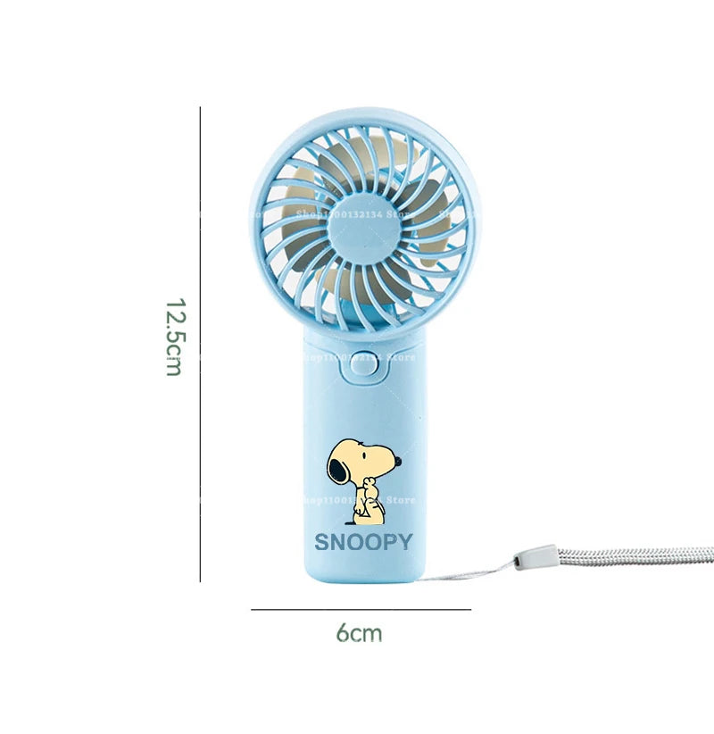 Kawaii Snoopys Portable Fan Convenient Small Fan Summer Pocket Hand-held Fans Lightweight Handheld Mini Fan Air Coolers Gift