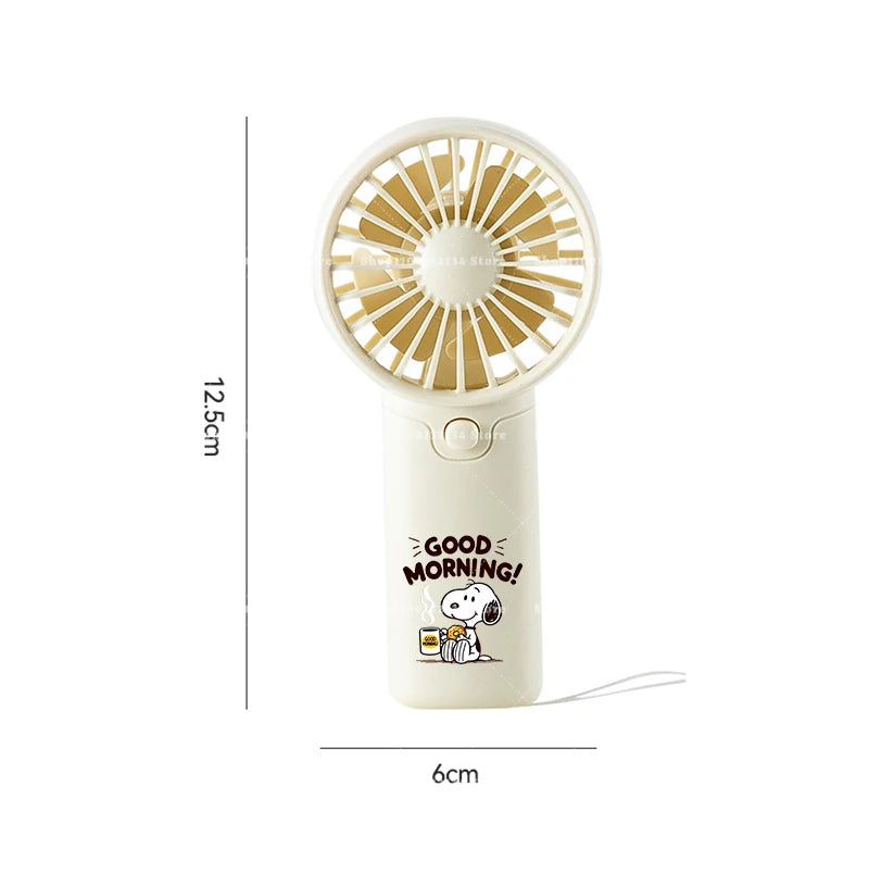 Kawaii Snoopys Portable Fan Convenient Small Fan Summer Pocket Hand-held Fans Lightweight Handheld Mini Fan Air Coolers Gift