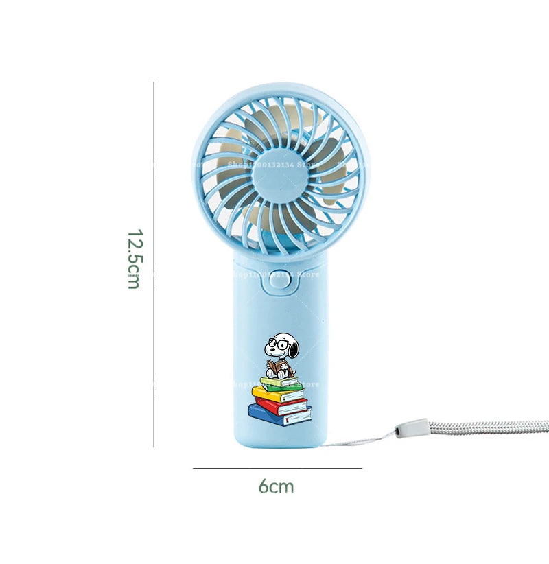 Kawaii Snoopys Portable Fan Convenient Small Fan Summer Pocket Hand-held Fans Lightweight Handheld Mini Fan Air Coolers Gift