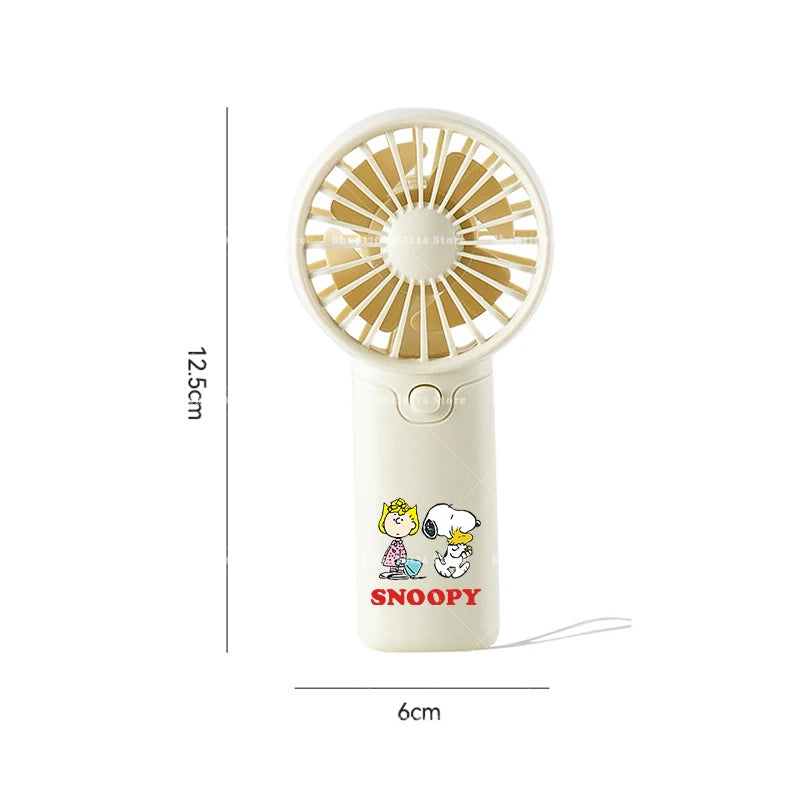 Kawaii Snoopys Portable Fan Convenient Small Fan Summer Pocket Hand-held Fans Lightweight Handheld Mini Fan Air Coolers Gift