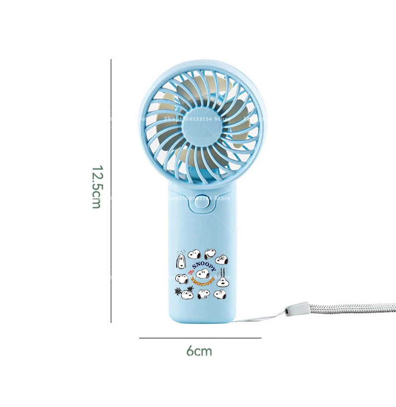 Kawaii Snoopys Portable Fan Convenient Small Fan Summer Pocket Hand-held Fans Lightweight Handheld Mini Fan Air Coolers Gift